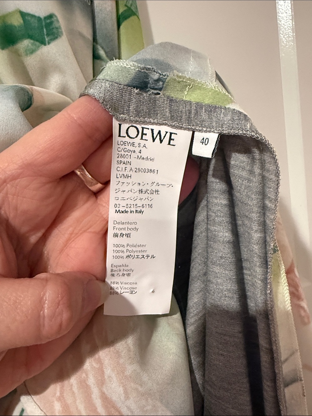 Loewe Printed Button-Front Maxi Dress in Green, Cream and Brown - Picture 4 of 9